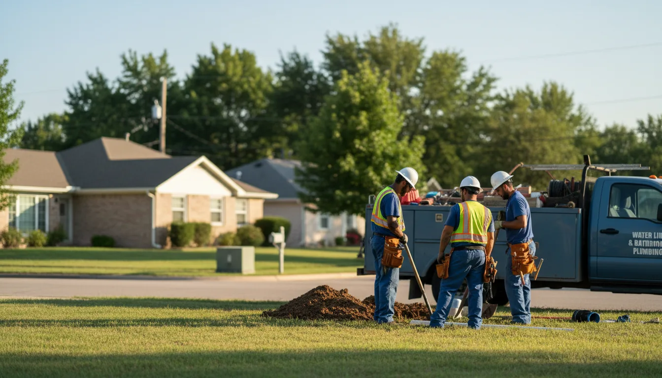Residential water line and bathroom plumbing service in Eola, IL
